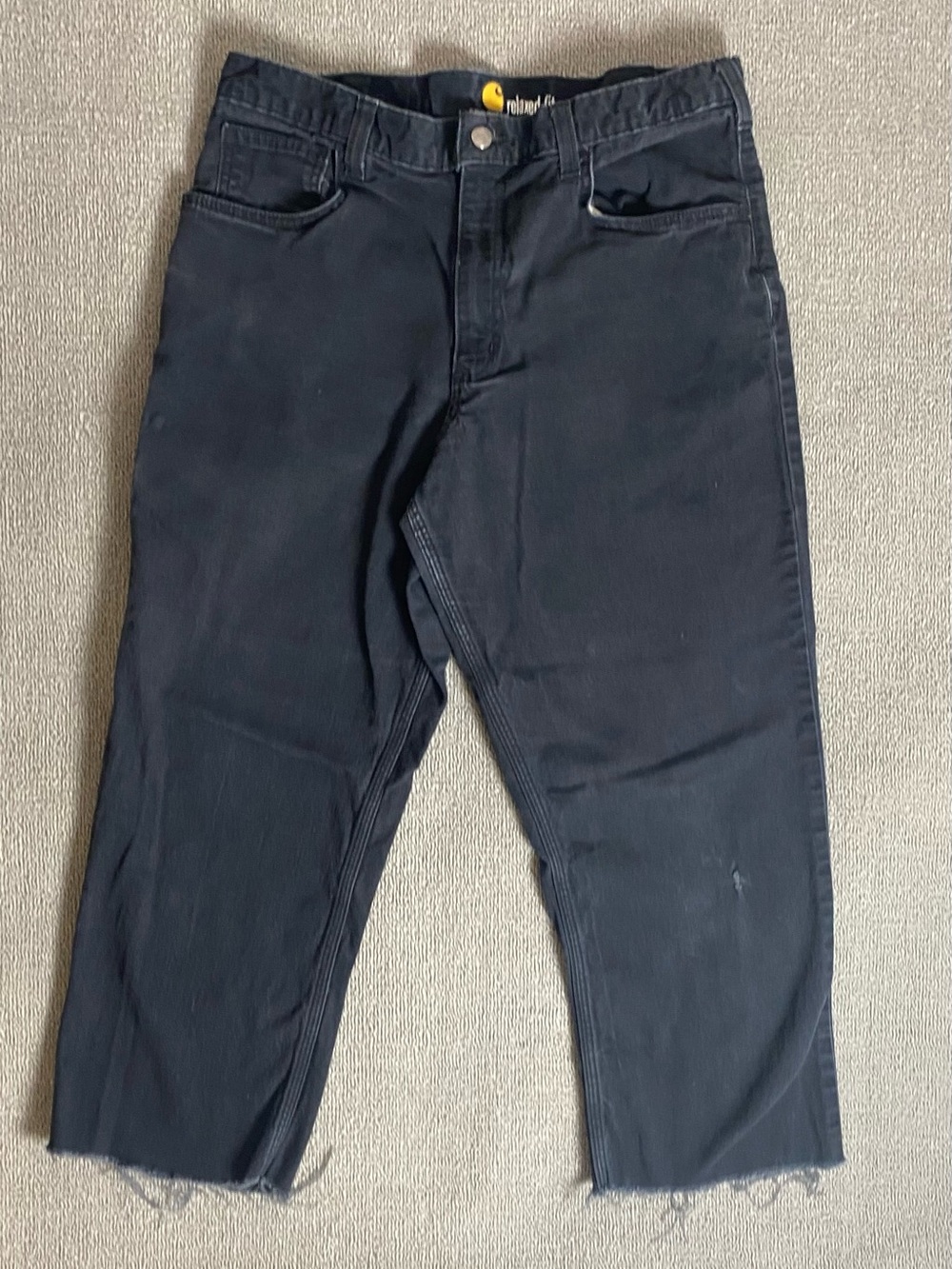 Carhartt Women’s Style Cropped Baggy Streetwear Utility Jeans Cutoff 24” Inseam